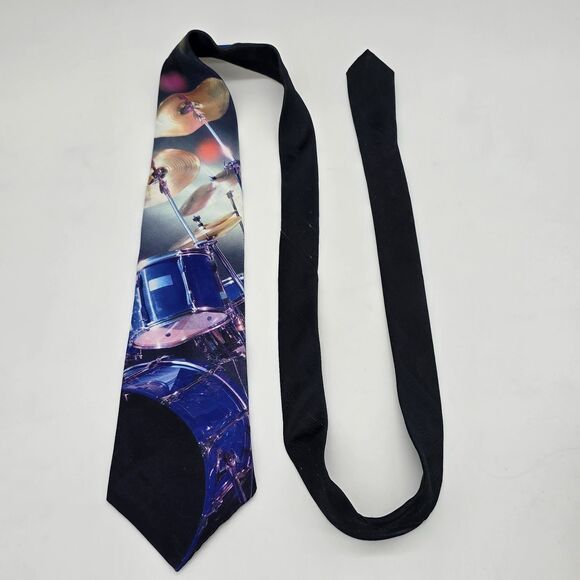 1994 Ralph Marlin Necktie "Drums" Polyester - Picture 5 of 5